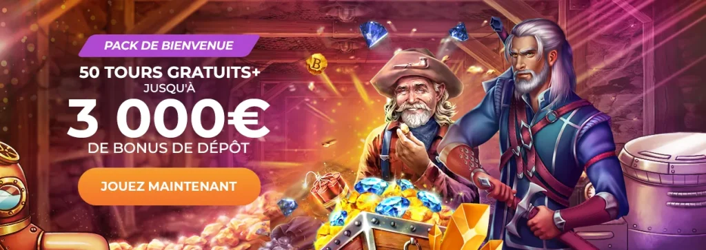 Gratowin 50 tours gratuits jusqu'à 3000€ de bonus de dépôt