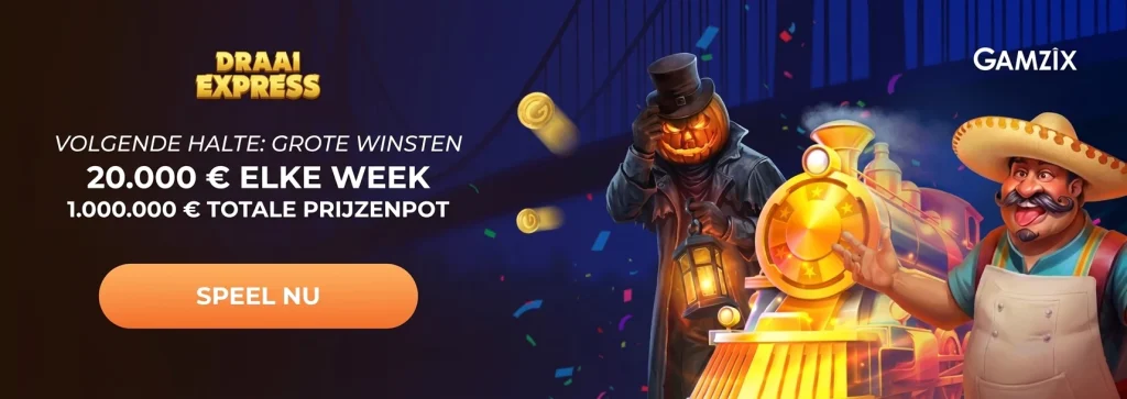 Draai Express train promo with 20.000€ weekly prize and 1.000.000€ total jackpot