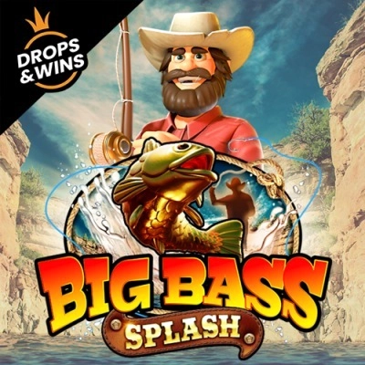 Pêcheur en chapeau de cowboy, gros poisson, jeu Big Bass Splash
