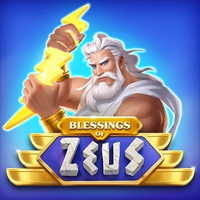 Bénédictions de Zeus slot machine avec Zeus tenant un éclair